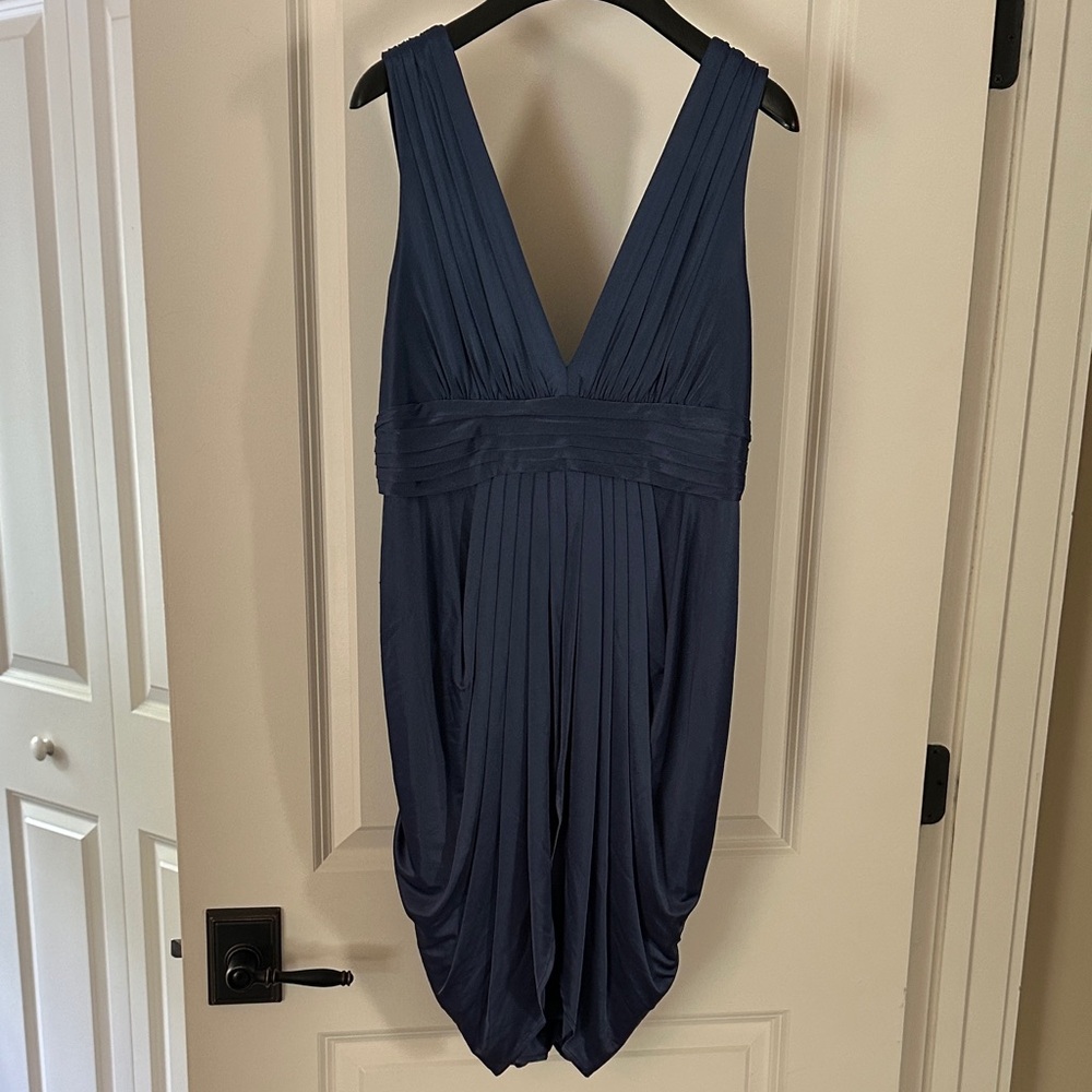 BCBGMaxAzria Elegant Navy Blue Draped Dress